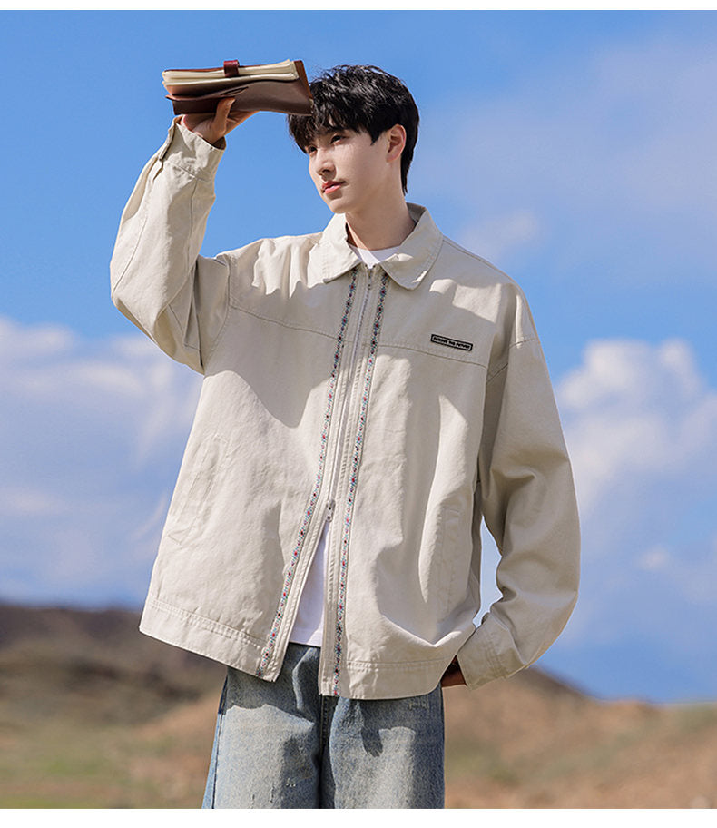 J832 American-style retro workwear washed-out jacket