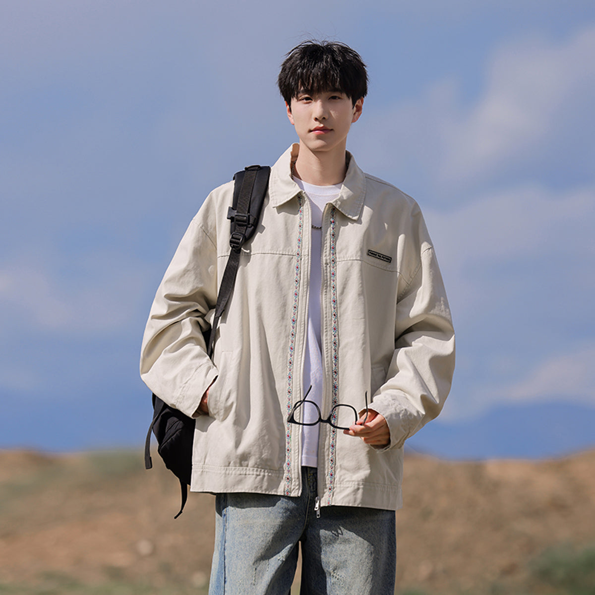 J832 American-style retro workwear washed-out jacket