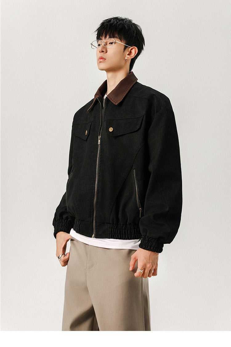 711 Vintage distressed washed leather jacket