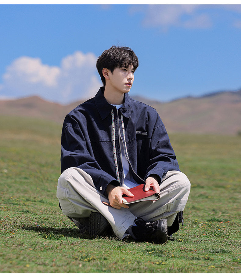 J832 American-style retro workwear washed-out jacket