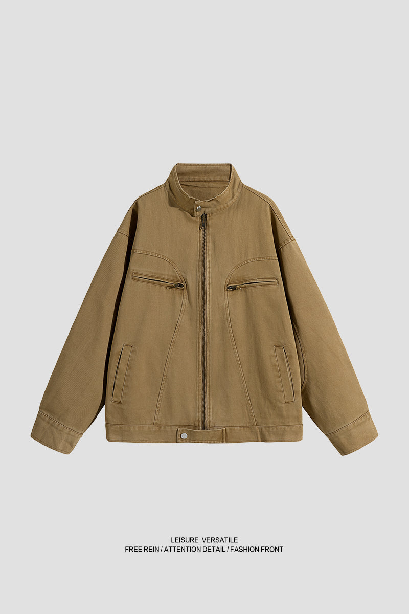 J915 American-style retro workwear water-washed distressed jacket