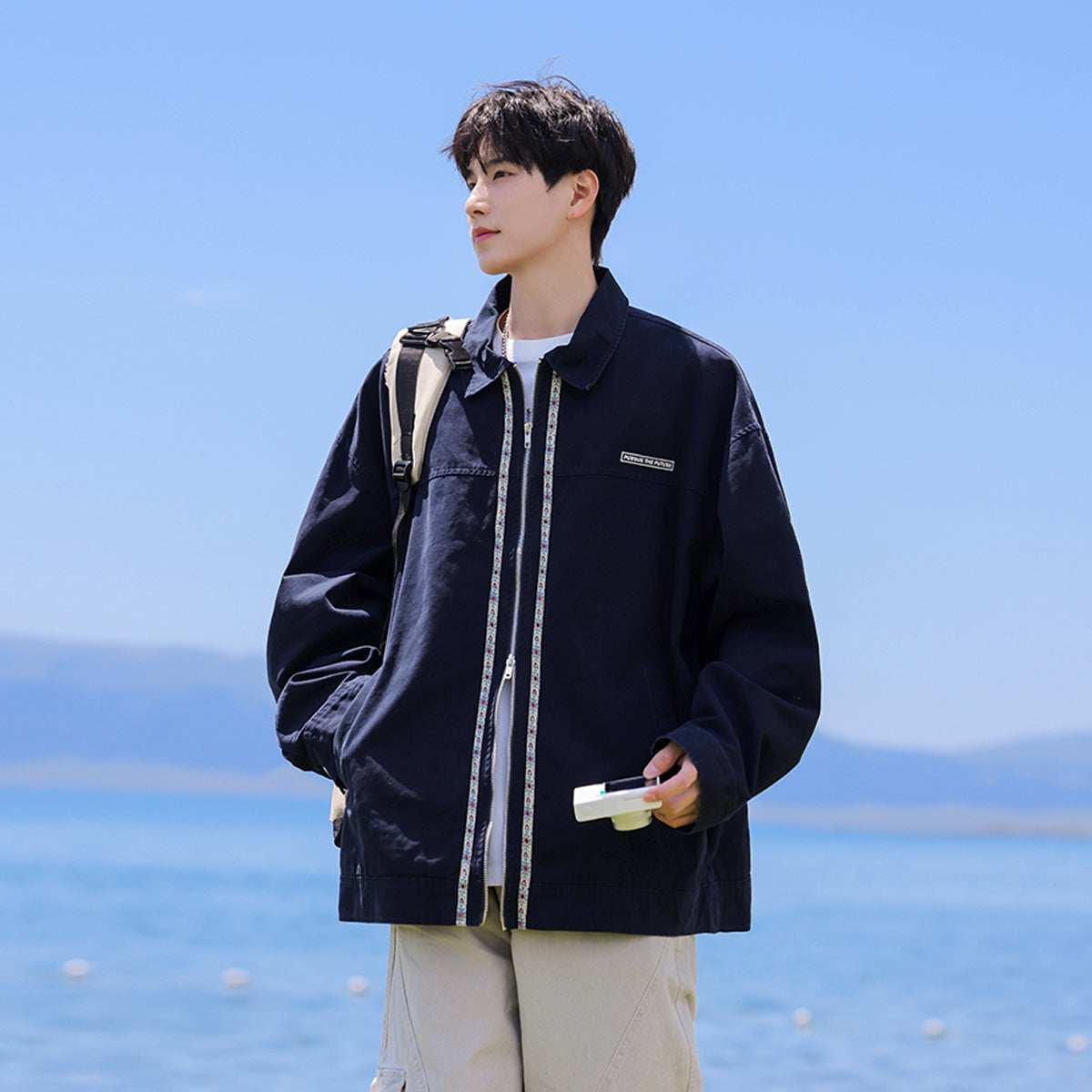 J832 American-style retro workwear washed-out jacket