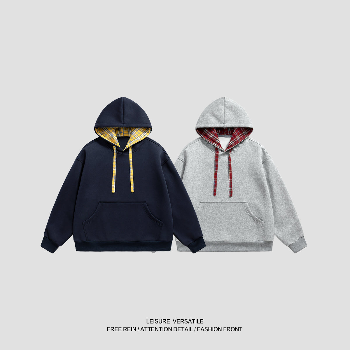 W868-470 grams of solid-color hoodie